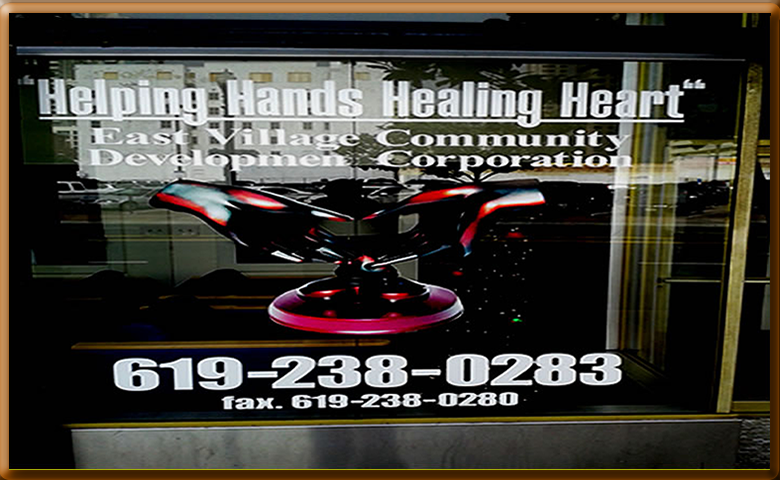 Beautiful silhoutte image of God's Helping Hands for East Village Development Corporation website homepage.